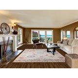 Oushak Area Rug Handmade Transitional Blue Wool Carpet - 7'11"x 9'9"