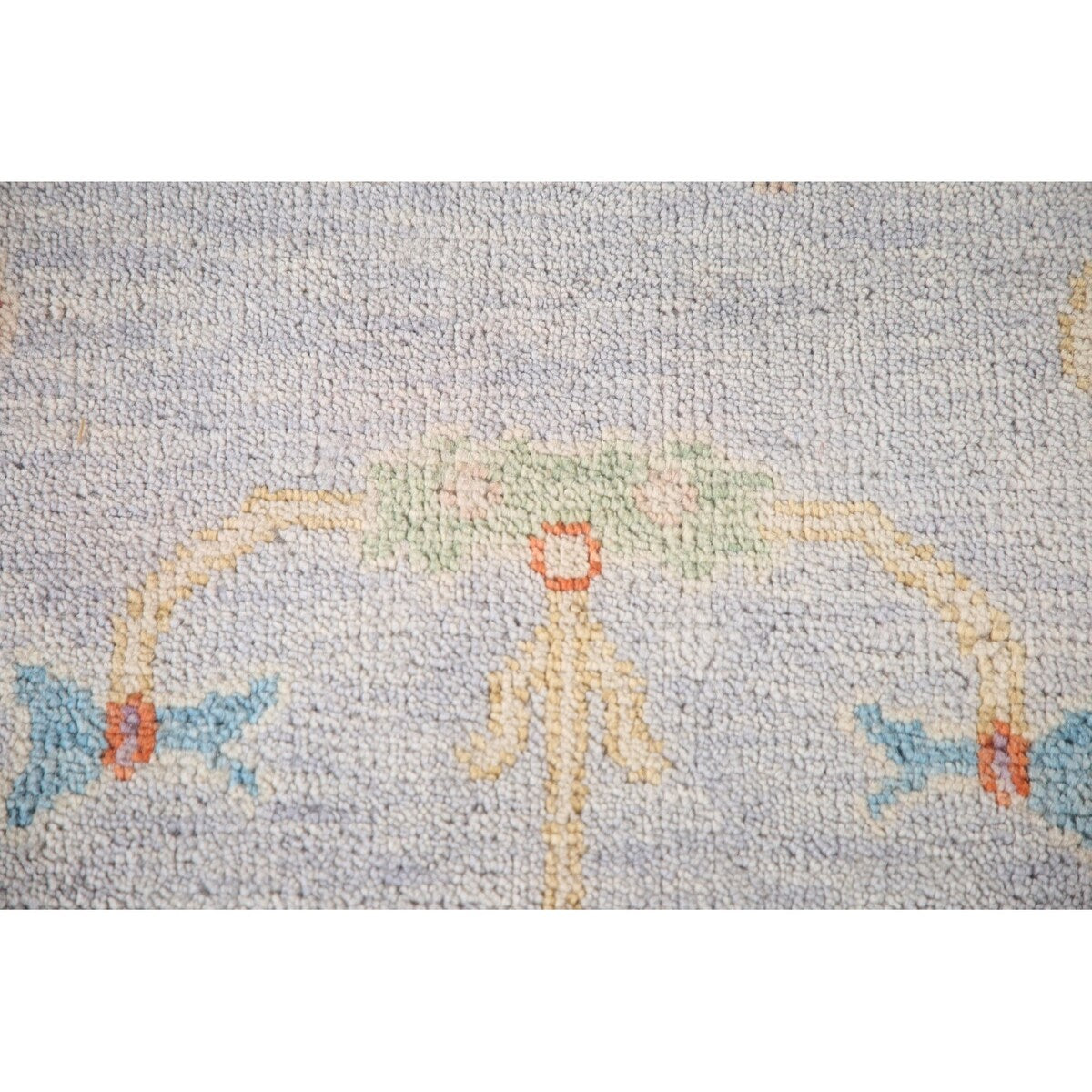 Oushak Area Rug Handmade Transitional Blue Wool Carpet - 7'11"x 9'9"