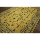 Oushak Collection Shah Abbasi Motif Gold Chobi Hand Kotted Wool Rug - 6' x 9'