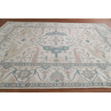 Oushak Floral Oriental Area Rug Bedroom Hand-Knotted Wool Carpet - 8'11" x 11'10"