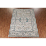 Oushak Floral Oriental Area Rug Bedroom Hand-Knotted Wool Carpet - 8'11" x 11'10"