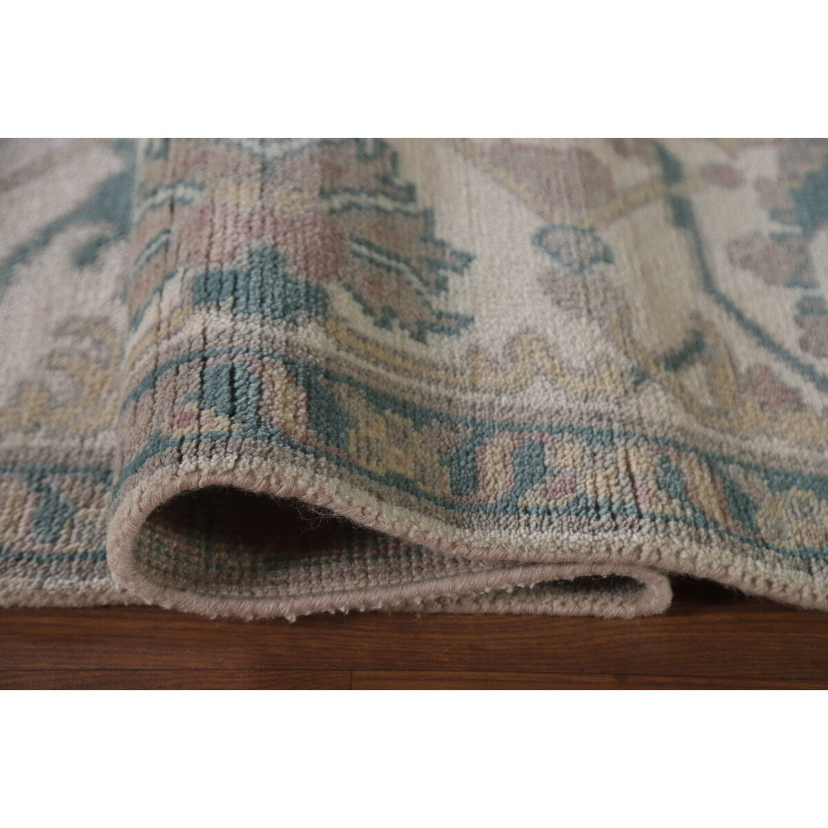 Oushak Floral Oriental Area Rug Bedroom Hand-Knotted Wool Carpet - 8'11" x 11'10"