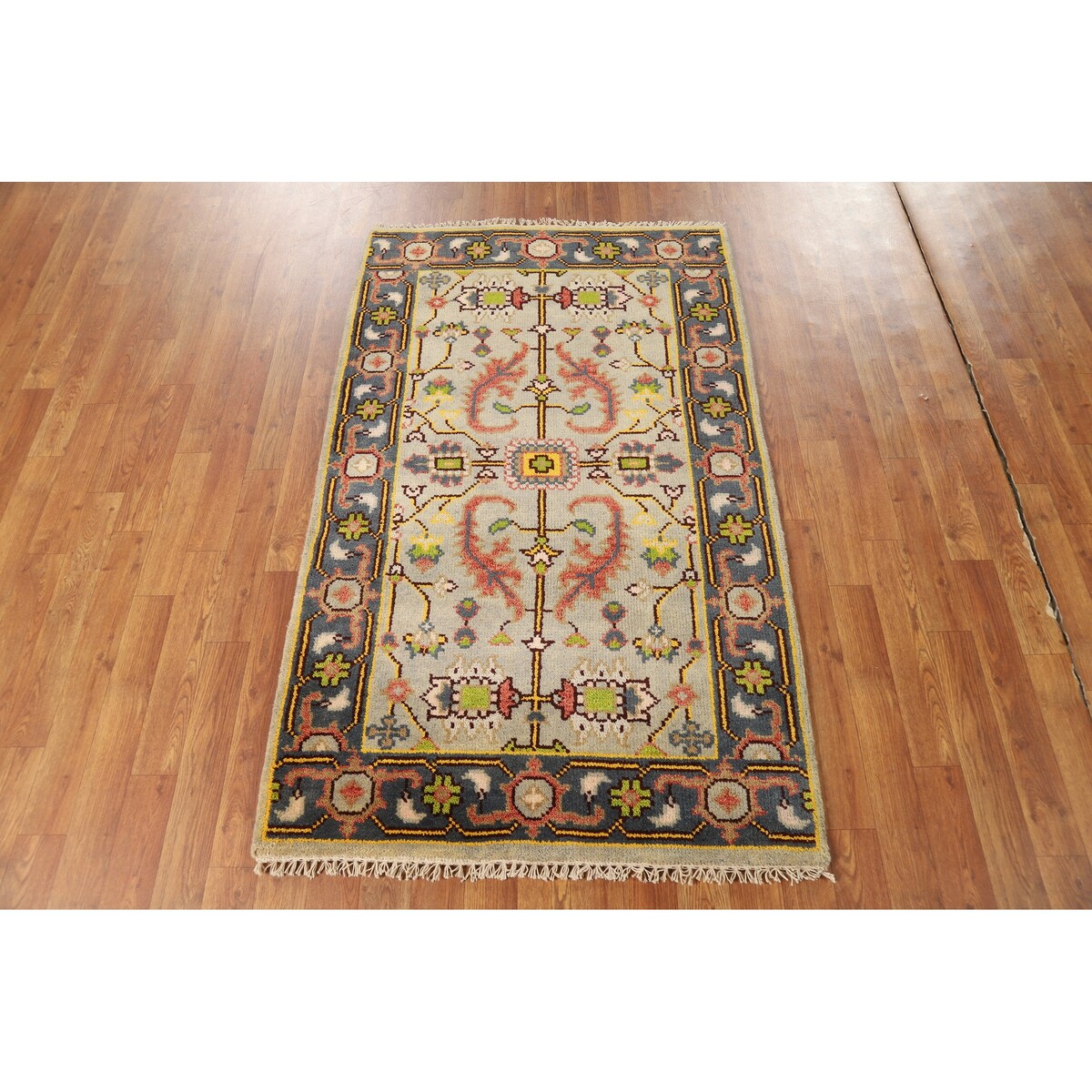 Oushak Foyer Rug Handmade Oriental Wool Carpet - 3'1" x 5'1"