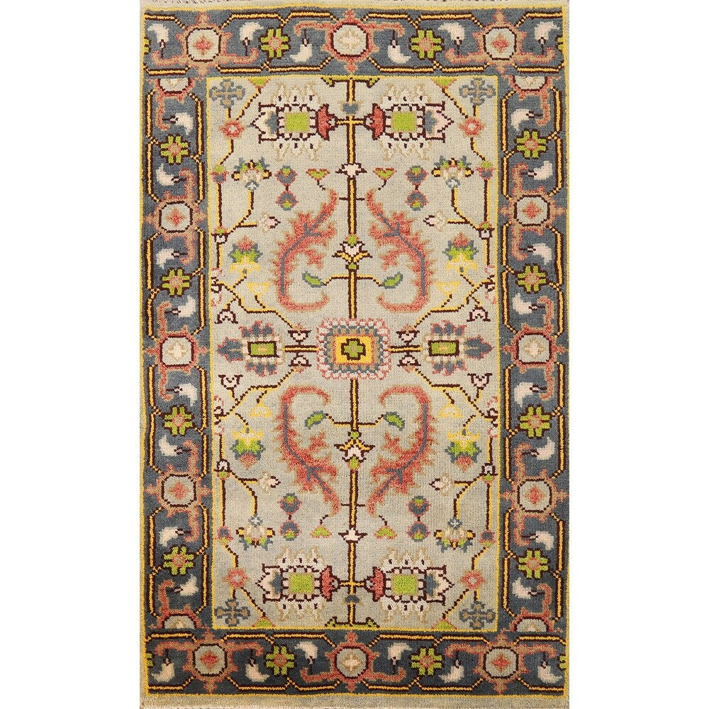 Oushak Foyer Rug Handmade Oriental Wool Carpet - 3'1" x 5'1"