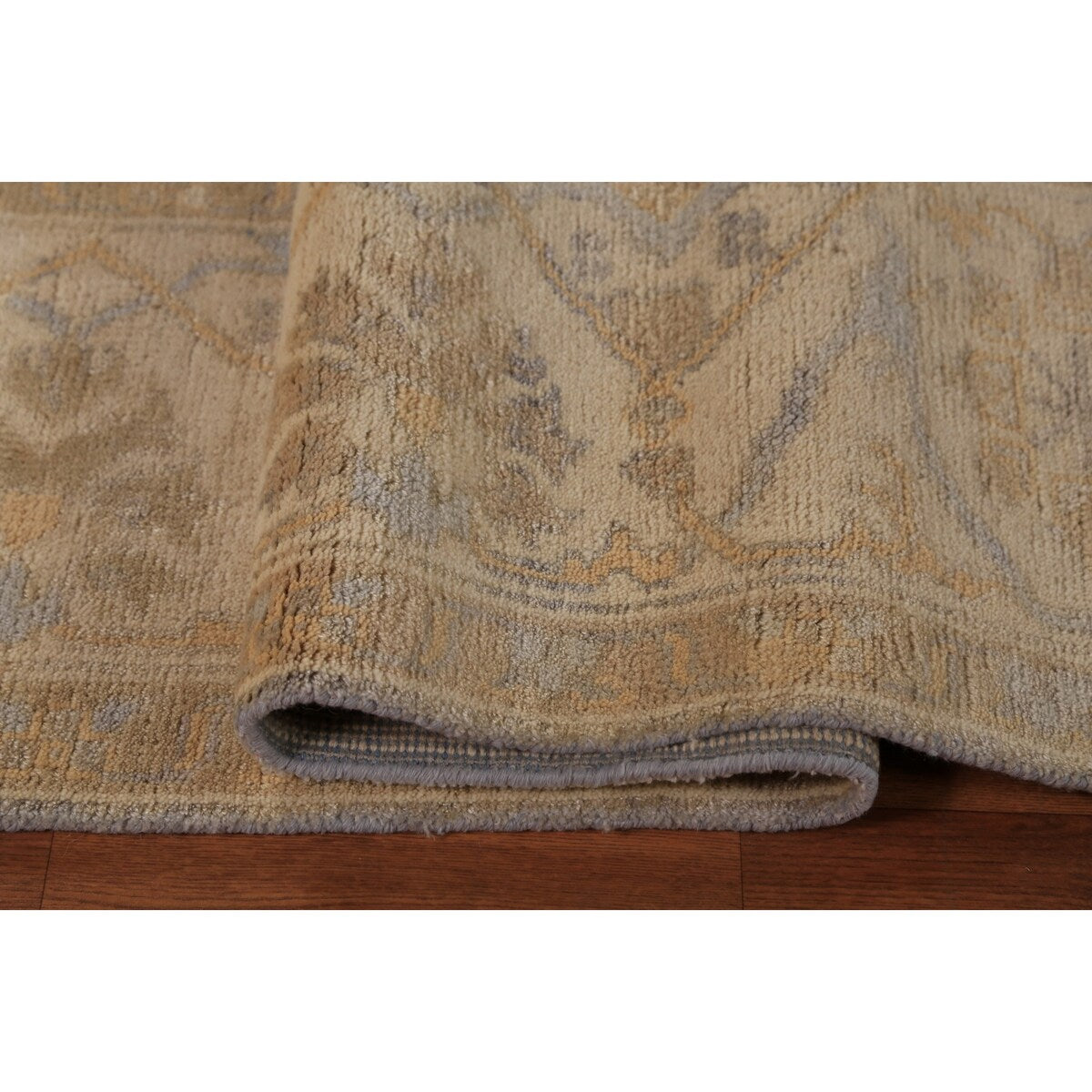 Oushak Indian Area Rug Hand-Knotted Nursery Wool Carpet - 9'4"x 11'8"