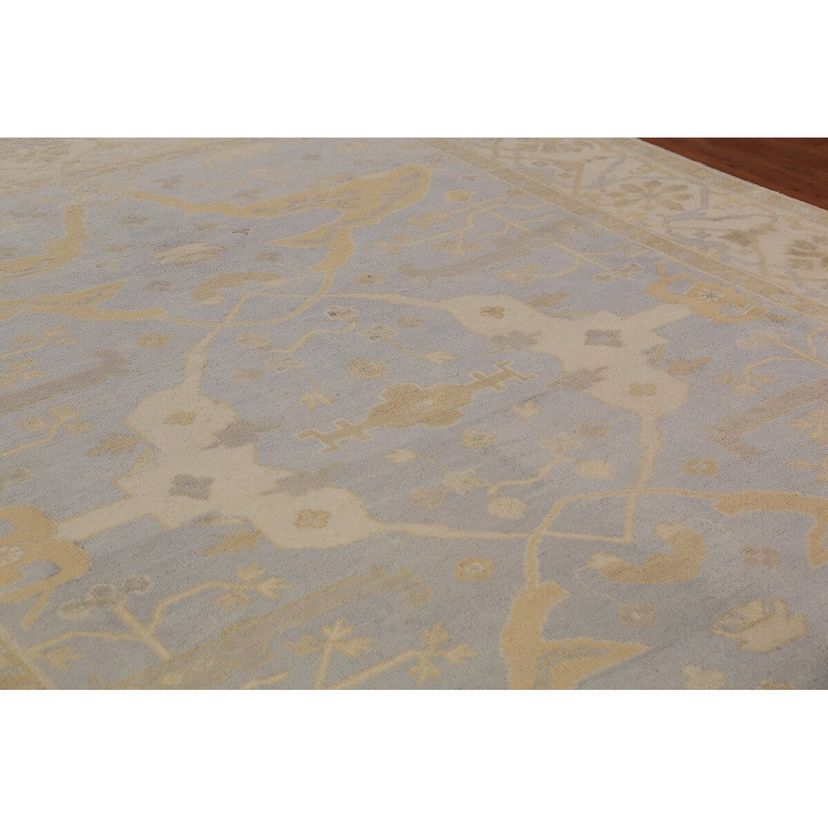 Oushak Indian Area Rug Hand-Knotted Nursery Wool Carpet - 9'4"x 11'8"