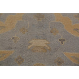 Oushak Indian Area Rug Hand-Knotted Nursery Wool Carpet - 9'4"x 11'8"