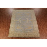 Oushak Indian Area Rug Hand-Knotted Nursery Wool Carpet - 9'4"x 11'8"