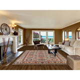 Oushak Indian Area Rug Hand-Knotted Oriental Beige Wool Carpet - 7'11"x 10'2"