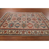 Oushak Indian Area Rug Hand-Knotted Oriental Beige Wool Carpet - 7'11"x 10'2"