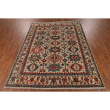 Oushak Indian Area Rug Hand-Knotted Oriental Beige Wool Carpet - 7'11"x 10'2"