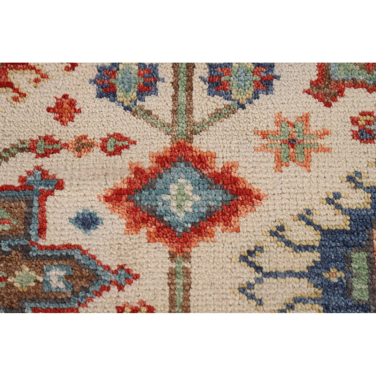 Oushak Indian Area Rug Hand-Knotted Oriental Beige Wool Carpet - 7'11"x 10'2"