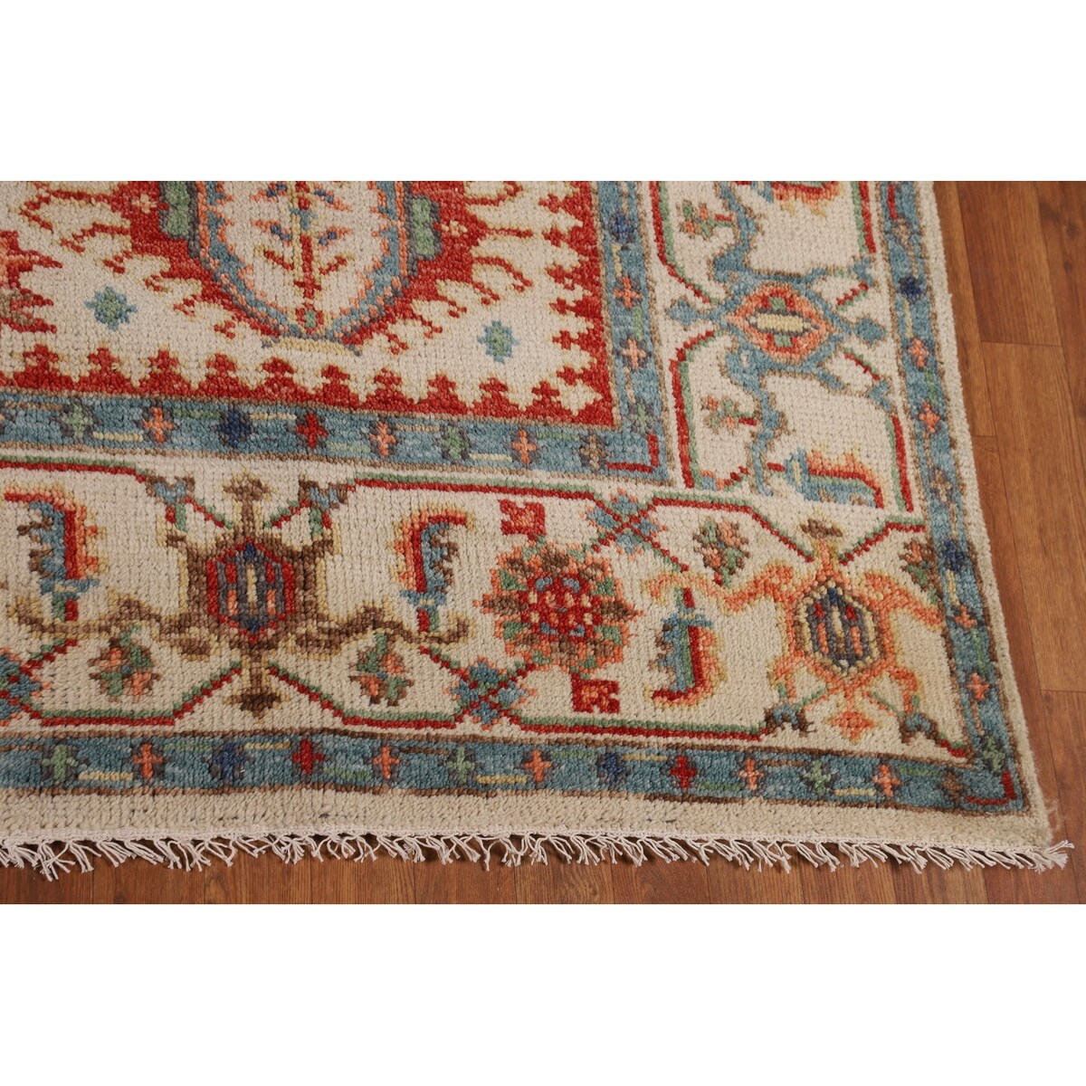 Oushak Indian Area Rug Hand-Knotted Oriental Beige Wool Carpet - 7'11"x 10'2"