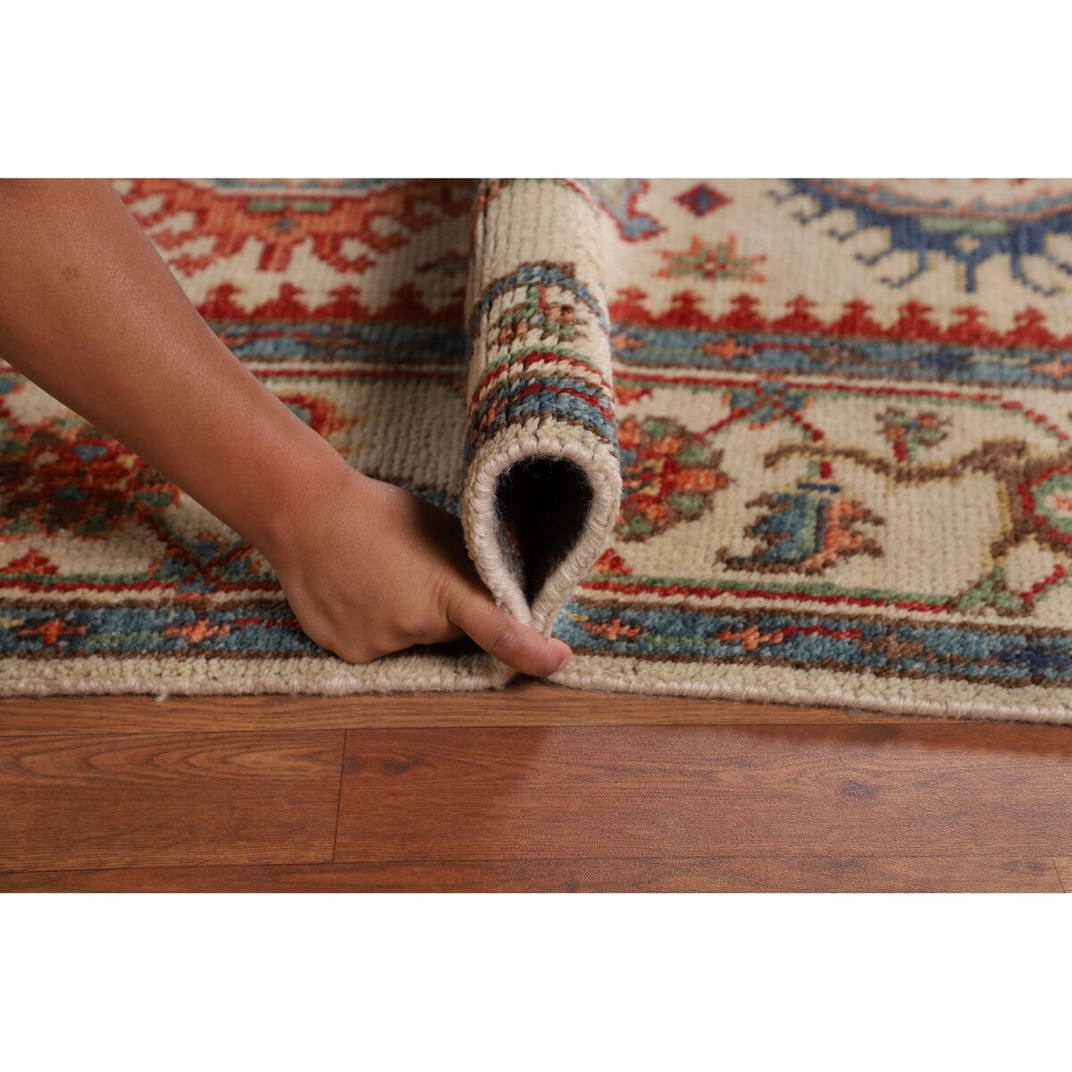 Oushak Indian Area Rug Hand-Knotted Oriental Beige Wool Carpet - 7'11"x 10'2"