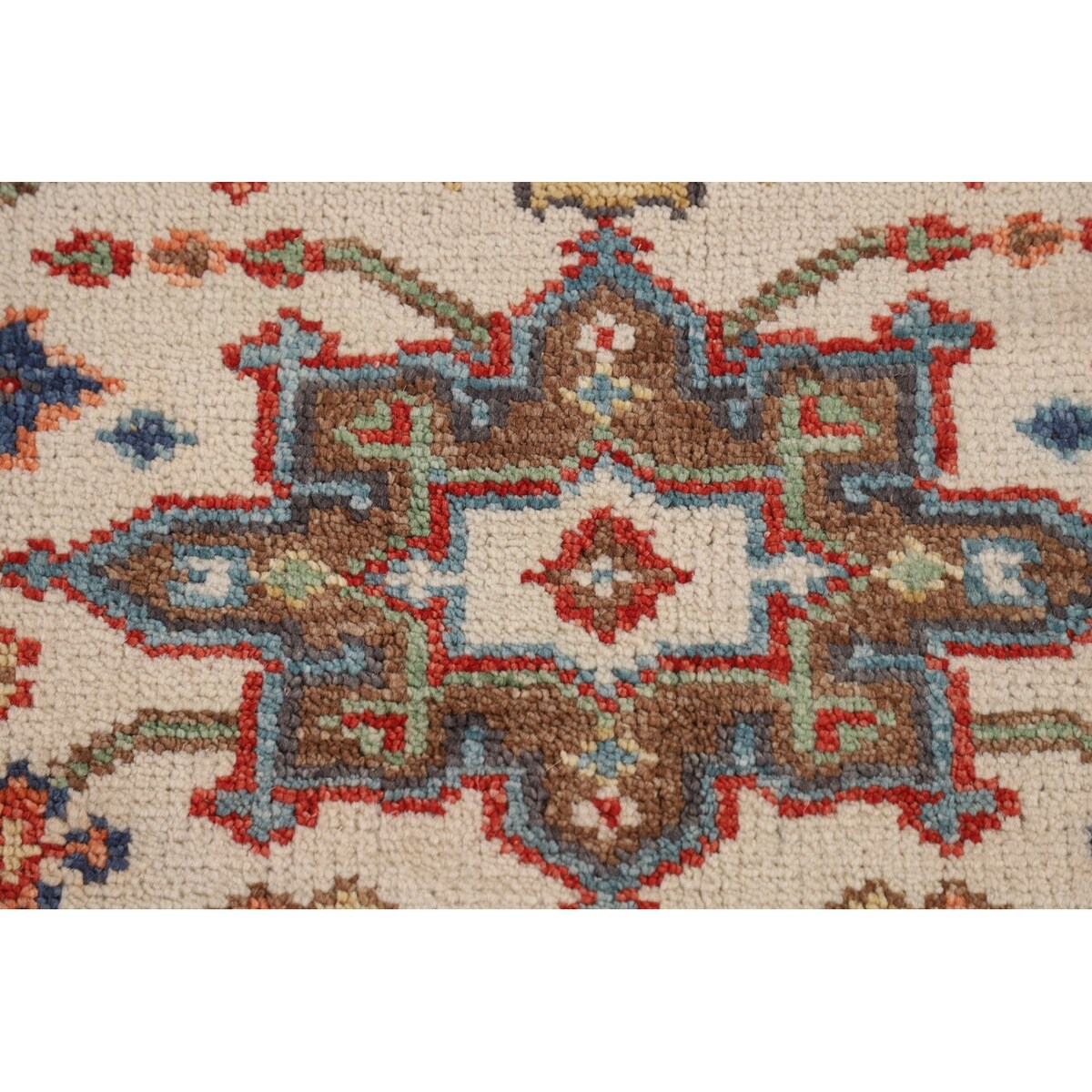 Oushak Indian Area Rug Hand-Knotted Oriental Beige Wool Carpet - 7'11"x 10'2"