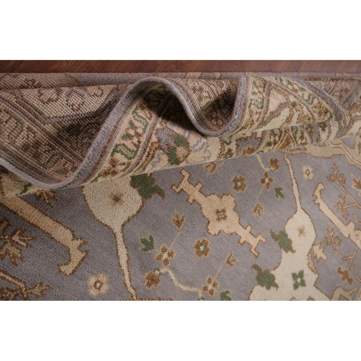 Oushak Indian Area Rug Hand-Knotted Transitional Wool Carpet - 8'0"x 9'10"