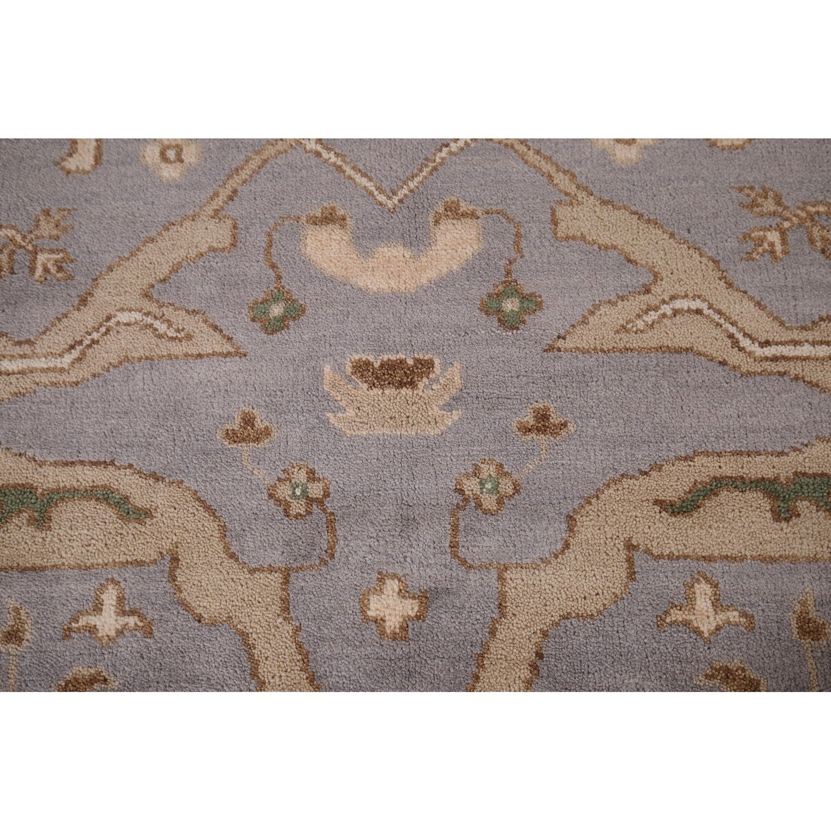 Oushak Indian Area Rug Hand-Knotted Transitional Wool Carpet - 8'0"x 9'10"