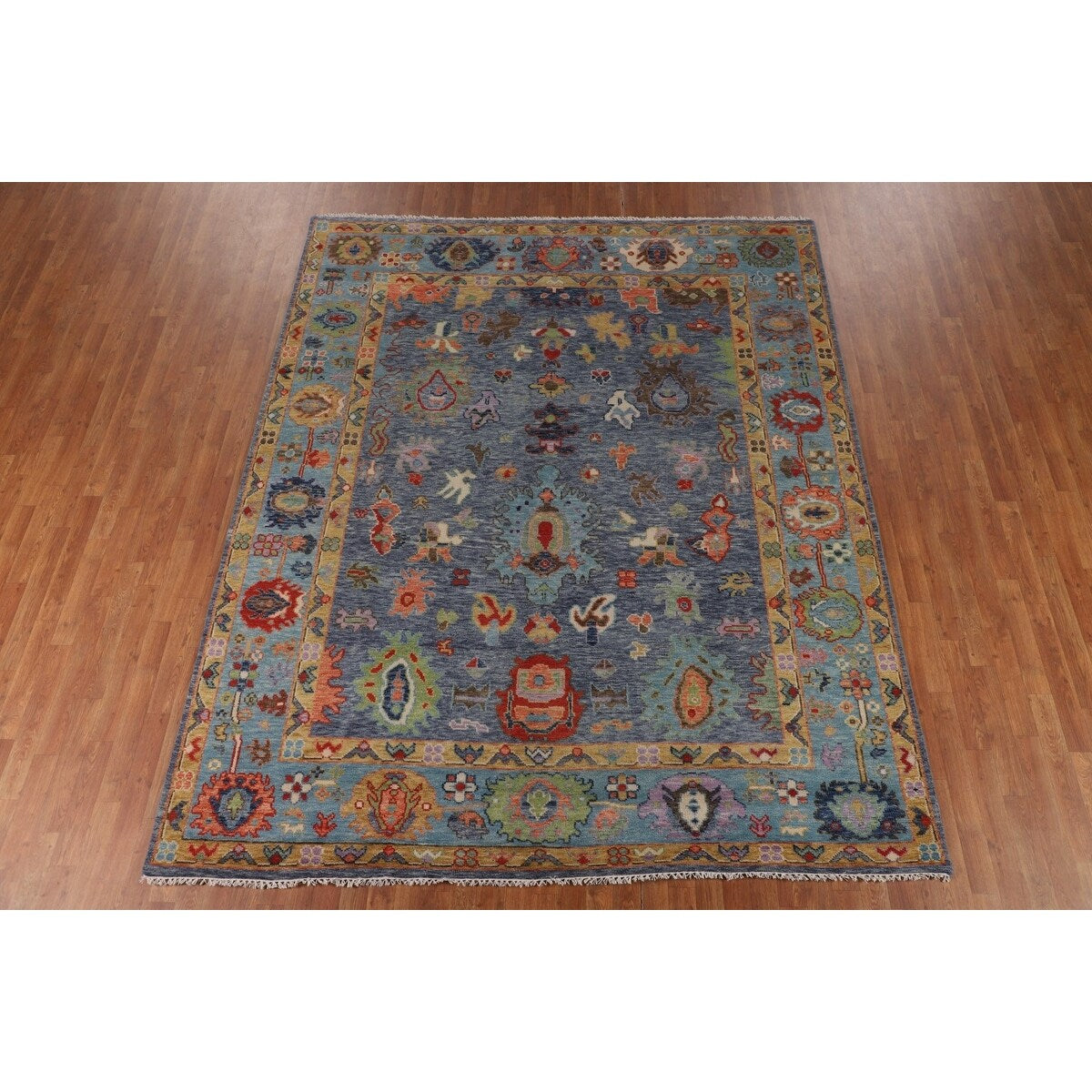 Oushak Indian Area Rug Handmade Wool Carpet - 8'2"x 10'2"