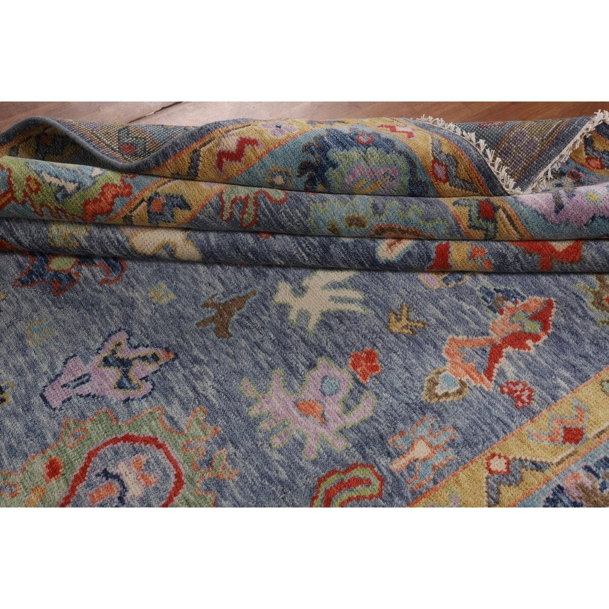 Oushak Indian Area Rug Handmade Wool Carpet - 8'2"x 10'2"