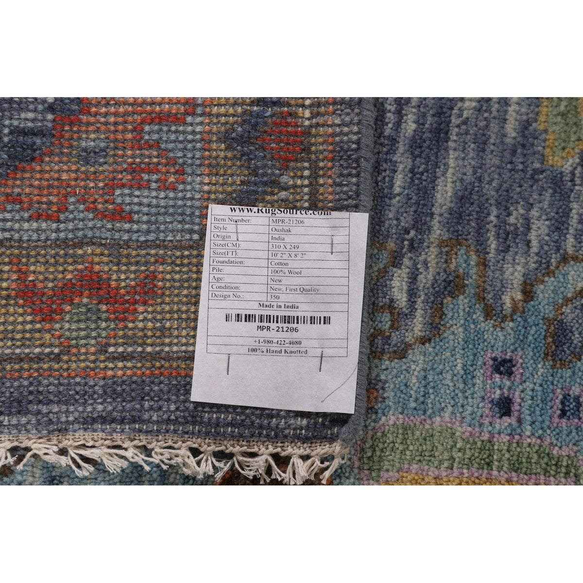Oushak Indian Area Rug Handmade Wool Carpet - 8'2"x 10'2"