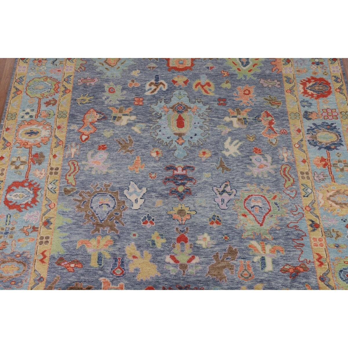 Oushak Indian Area Rug Handmade Wool Carpet - 8'2"x 10'2"