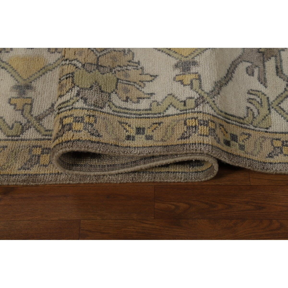 Oushak Indian Large Rug Hand-Knotted Wool Carpet - 10'0"x 13'8"