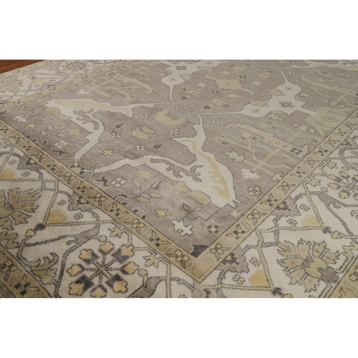 Oushak Indian Large Rug Hand-Knotted Wool Carpet - 10'0"x 13'8"