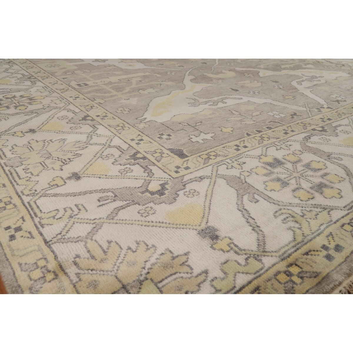 Oushak Indian Large Rug Hand-Knotted Wool Carpet - 10'0"x 13'8"