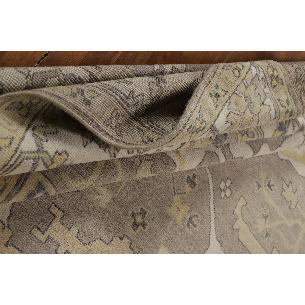 Oushak Indian Large Rug Hand-Knotted Wool Carpet - 10'0"x 13'8"