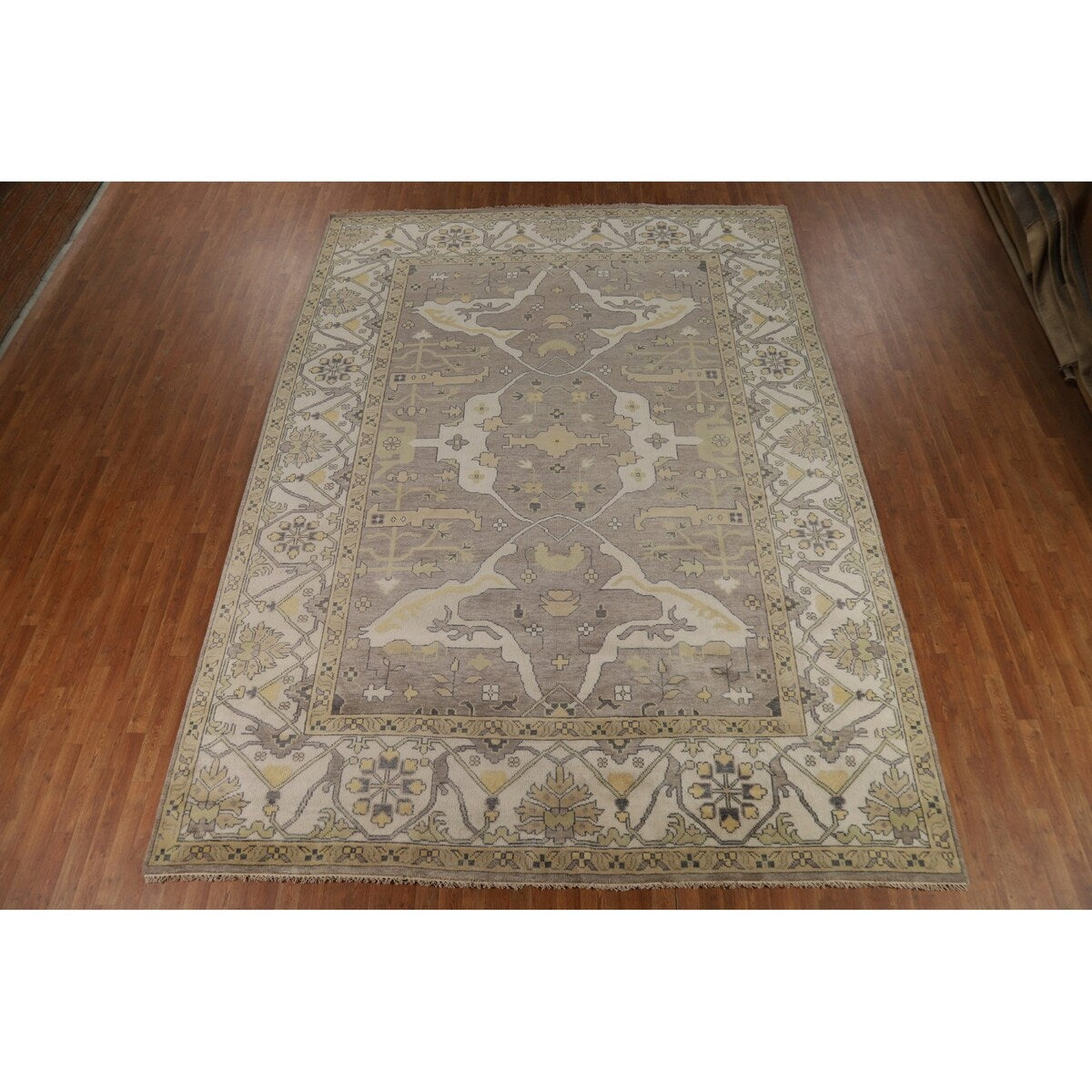 Oushak Indian Large Rug Hand-Knotted Wool Carpet - 10'0"x 13'8"