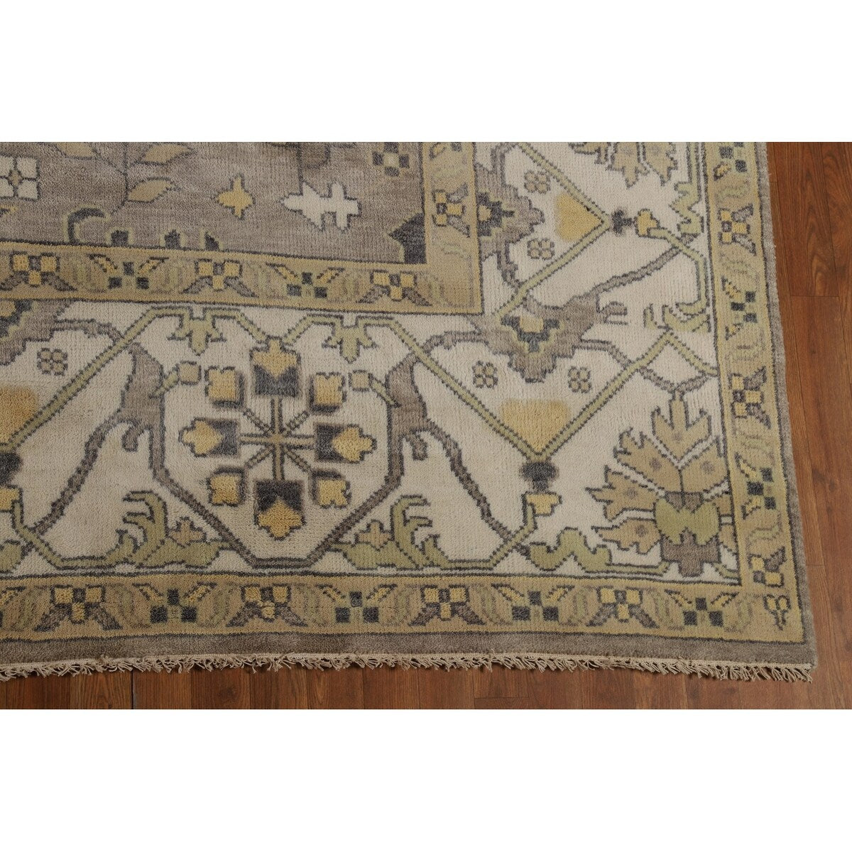 Oushak Indian Large Rug Hand-Knotted Wool Carpet - 10'0"x 13'8"