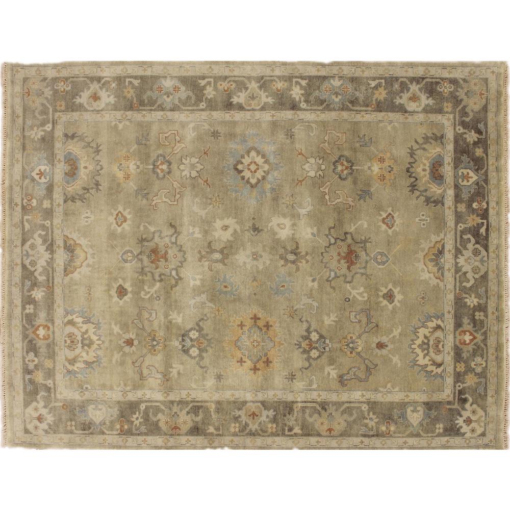 Oushak James Green Hand-knotted Rug (7'9 x 10')
