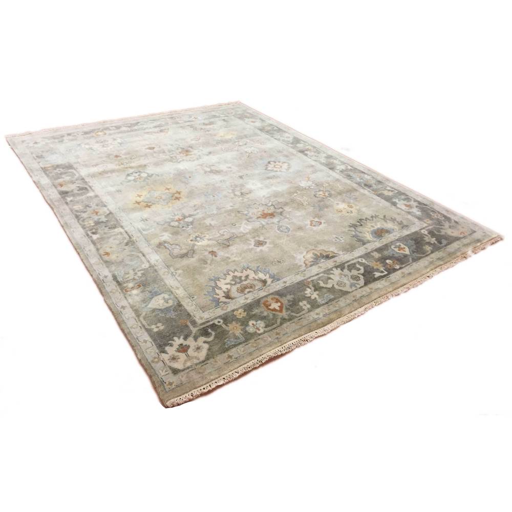 Oushak James Green Hand-knotted Rug (7'9 x 10')