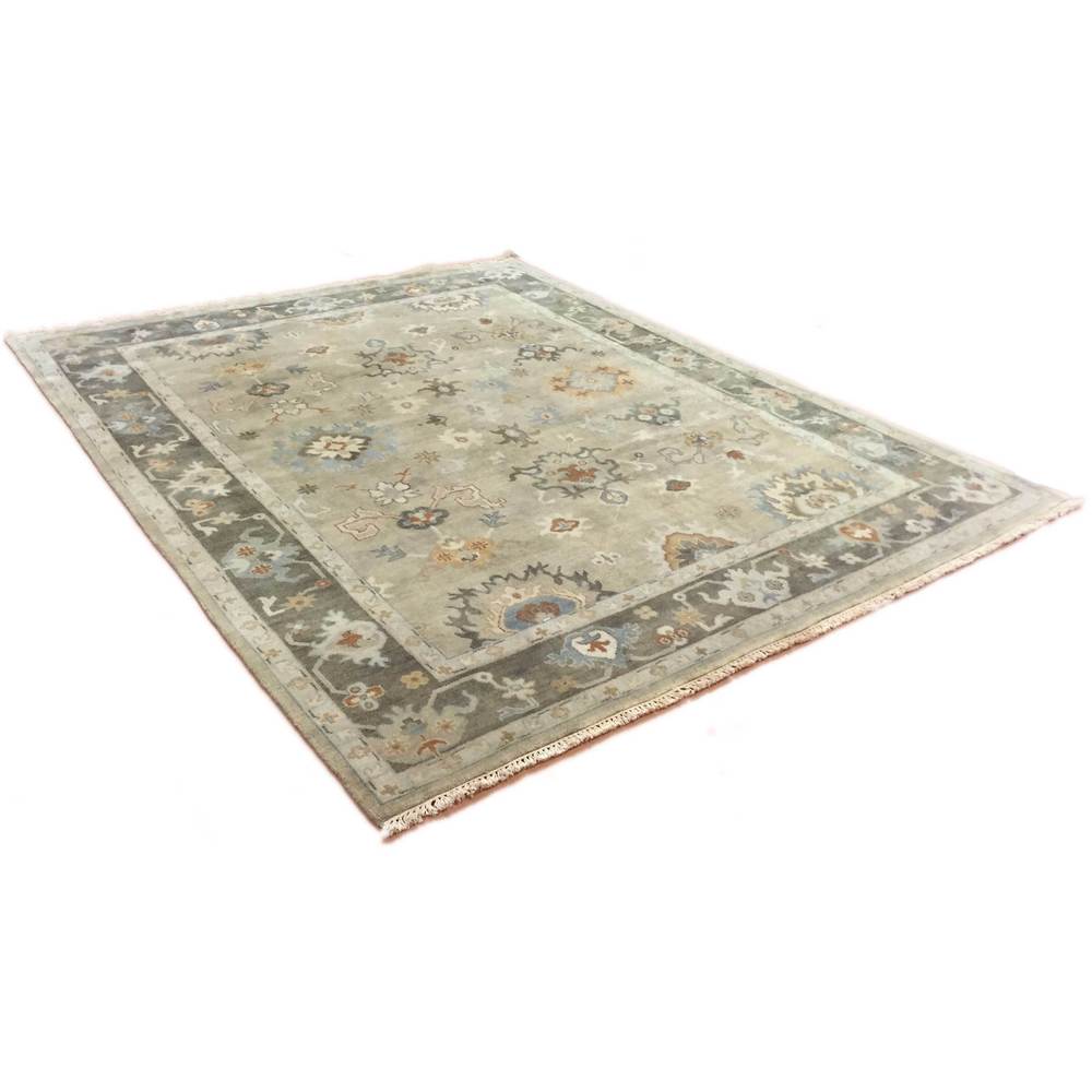 Oushak James Green Hand-knotted Rug (7'9 x 10')