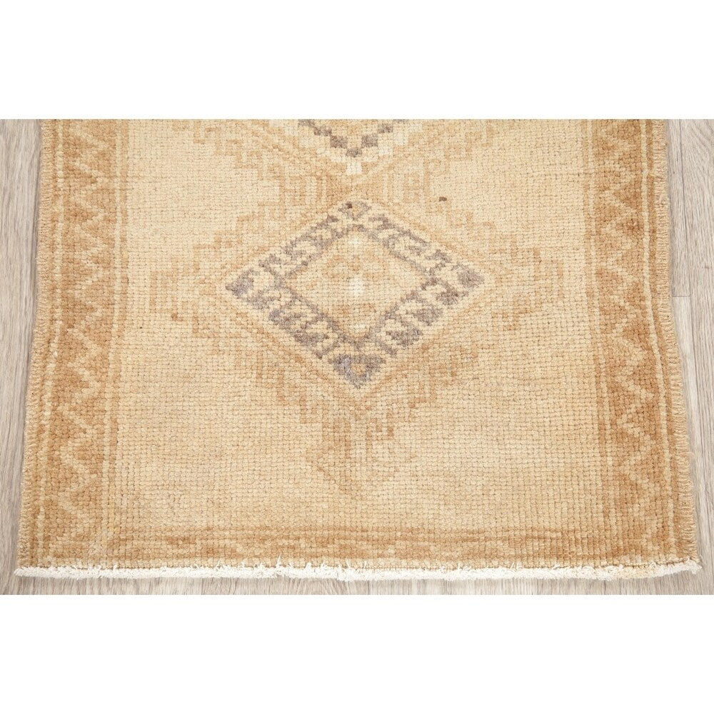 Oushak Oriental Tribal Vintage Hand Knotted Wool Turkish Area Rug - 2'7" x 1'11"