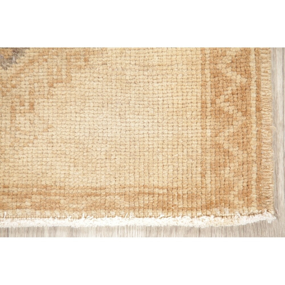 Oushak Oriental Tribal Vintage Hand Knotted Wool Turkish Area Rug - 2'7" x 1'11"