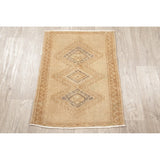 Oushak Oriental Tribal Vintage Hand Knotted Wool Turkish Area Rug - 2'7" x 1'11"