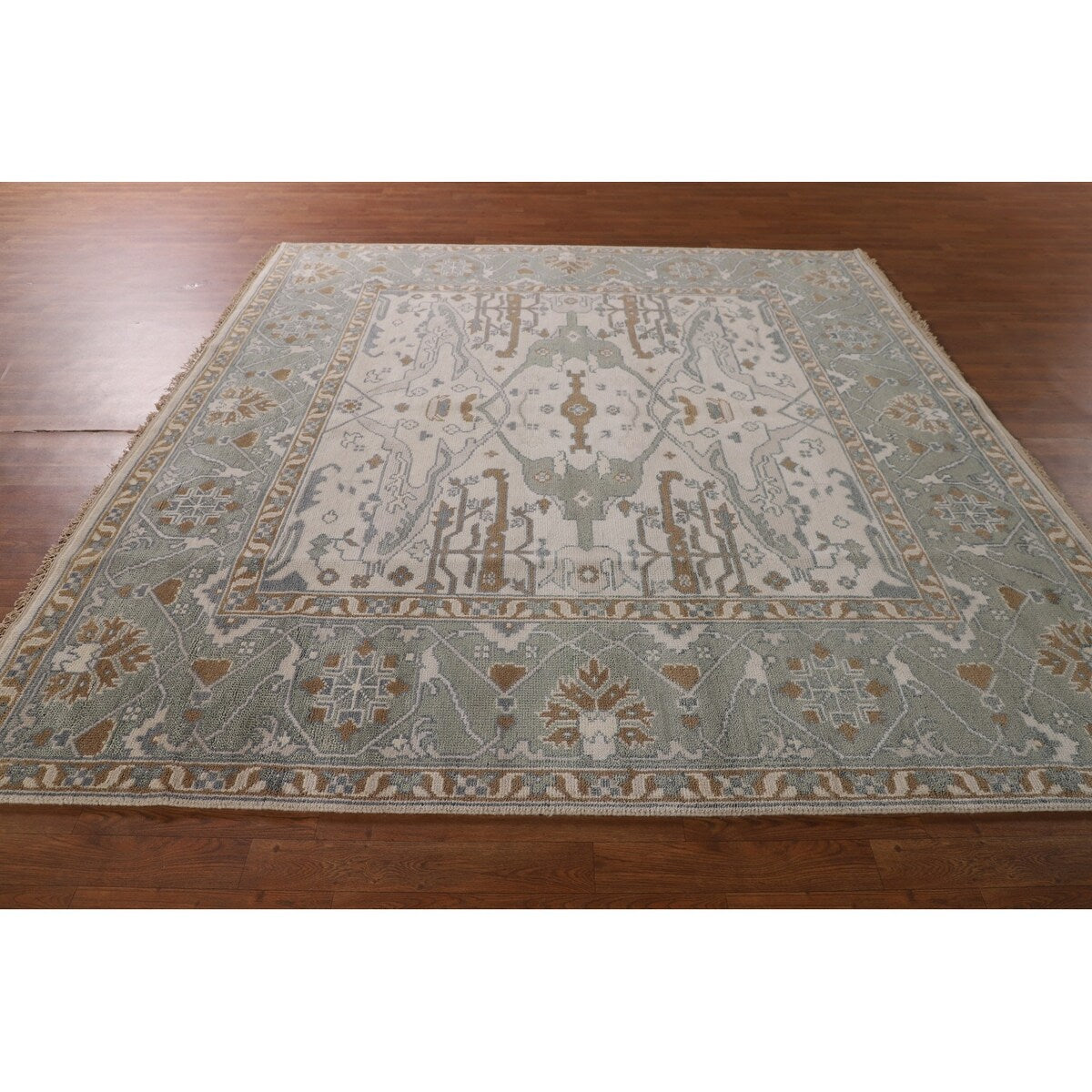 Oushak Square Area Rug Handmade Wool Carpet - 8'2"x 7'9"
