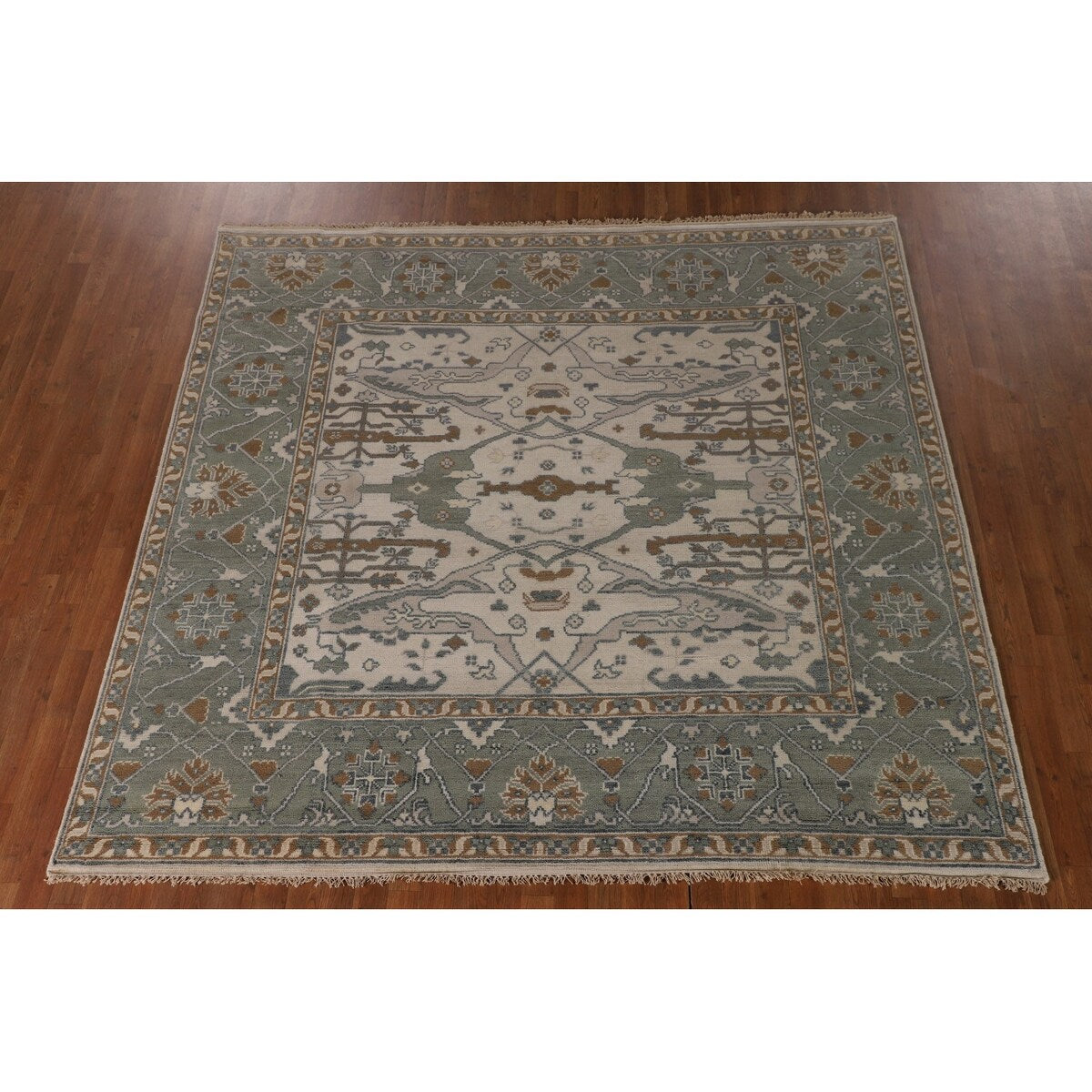 Oushak Square Area Rug Handmade Wool Carpet - 8'2"x 7'9"