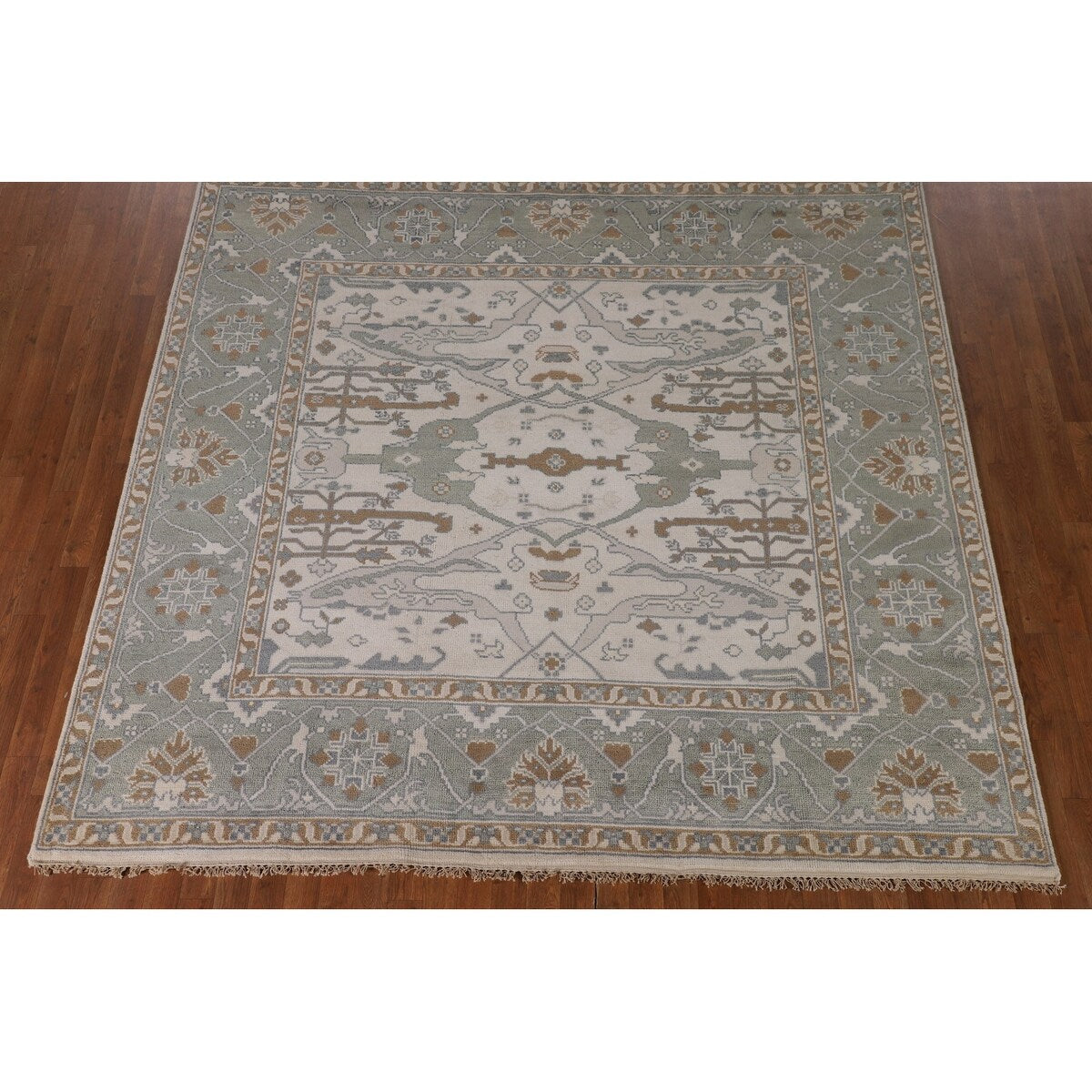 Oushak Square Area Rug Handmade Wool Carpet - 8'2"x 7'9"