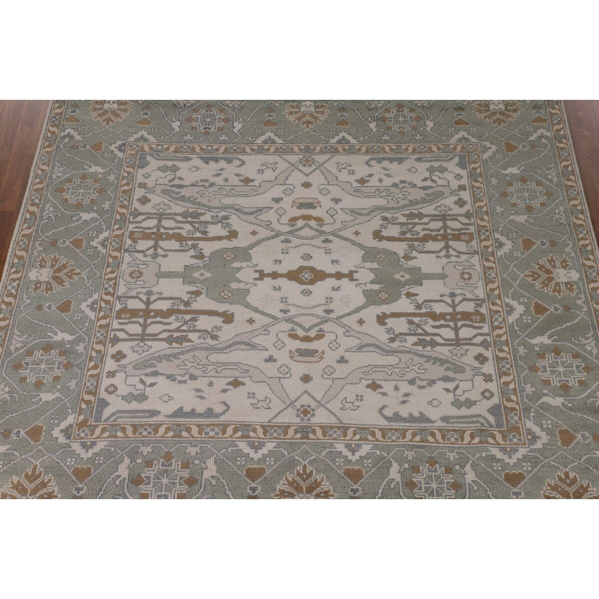 Oushak Square Area Rug Handmade Wool Carpet - 8'2"x 7'9"