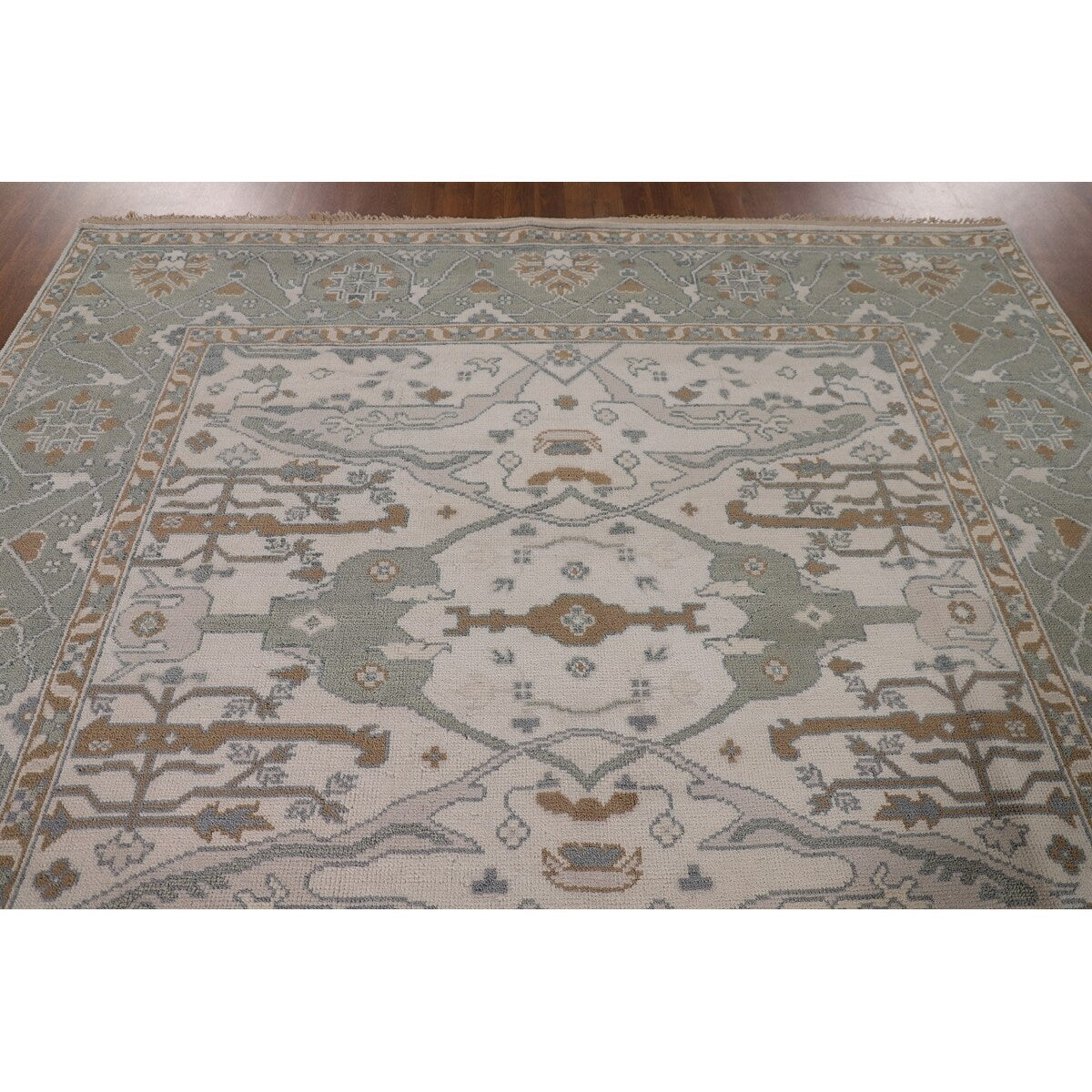 Oushak Square Area Rug Handmade Wool Carpet - 8'2"x 7'9"
