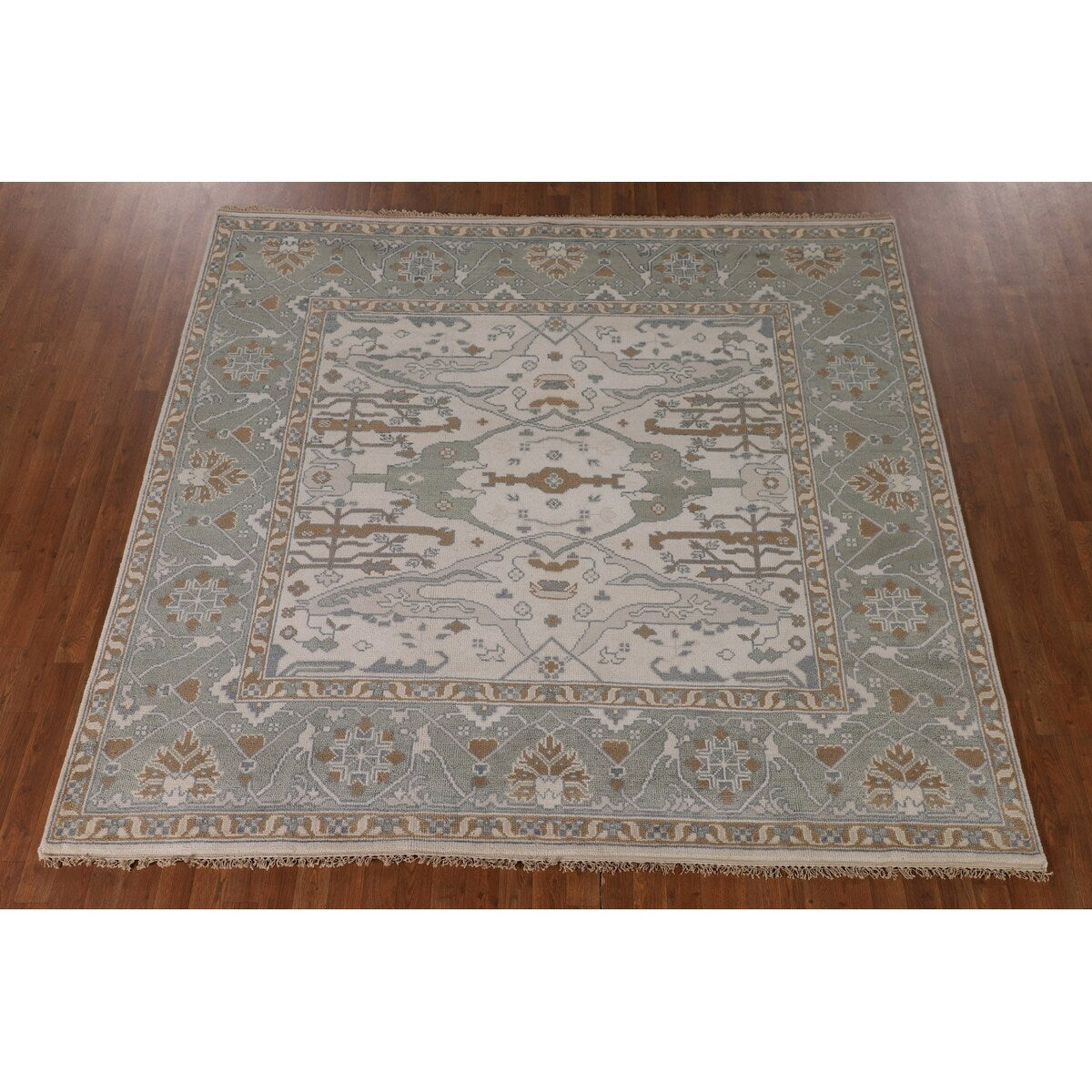 Oushak Square Area Rug Handmade Wool Carpet - 8'2"x 7'9"
