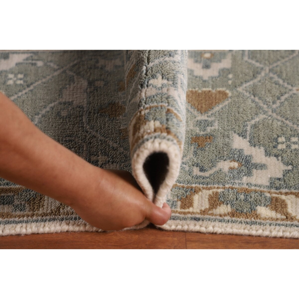 Oushak Square Area Rug Handmade Wool Carpet - 8'2"x 7'9"