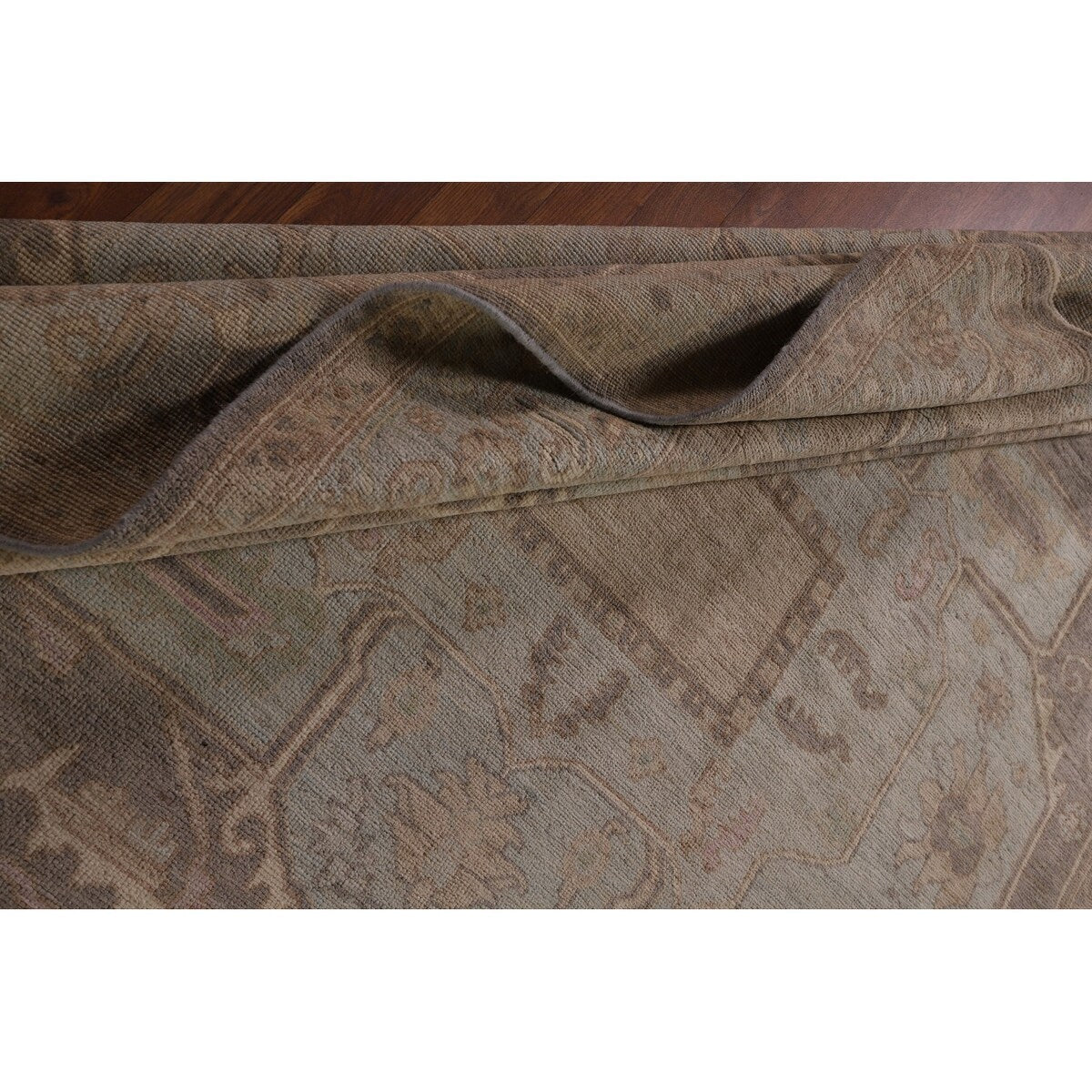 Oushak Turkish Area Rug Hand-Knotted Vegetable Dye Wool Carpet - 8'4" x 10'4"