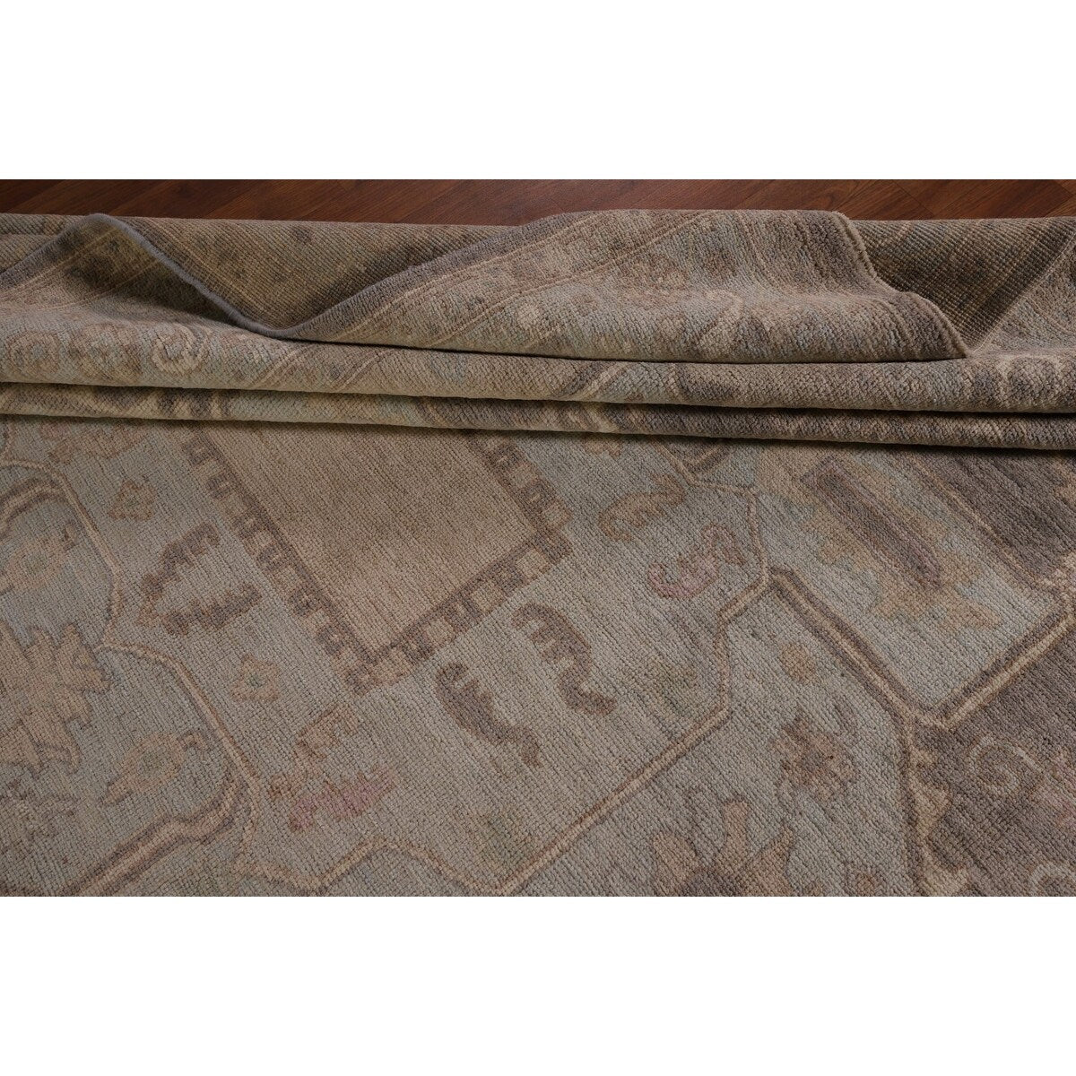 Oushak Turkish Area Rug Hand-Knotted Vegetable Dye Wool Carpet - 8'4" x 10'4"