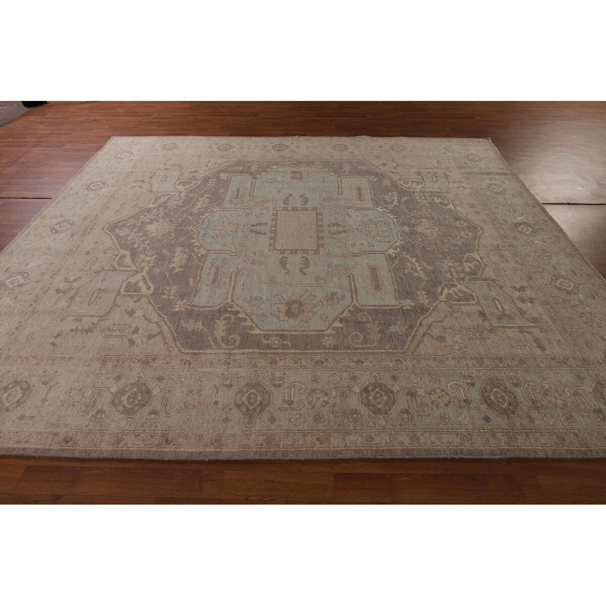 Oushak Turkish Area Rug Hand-Knotted Vegetable Dye Wool Carpet - 8'4" x 10'4"
