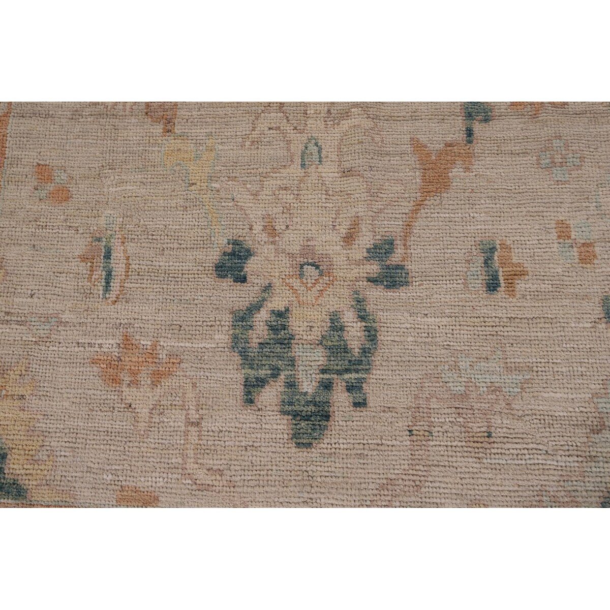 Oushak Turkish Runner Rug Handmade Vegetable Dye Wool Carpet - 3'10" x 12'2"