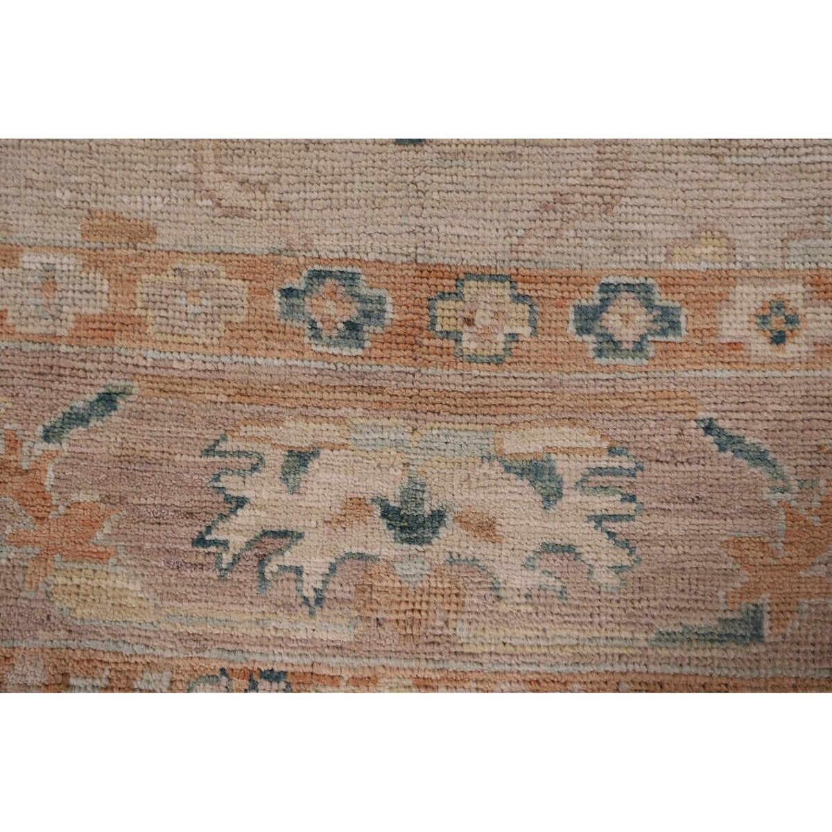 Oushak Turkish Runner Rug Handmade Vegetable Dye Wool Carpet - 3'10" x 12'2"
