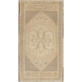 Oushak Vintage Muted Distressed Oriental Hand Knotted Turkish Area Rug - 3'7" x 2'0"
